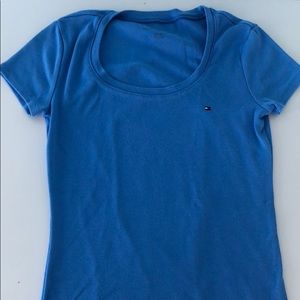 bright blue t-shirt
